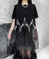 Black Mesh Layered Skirt